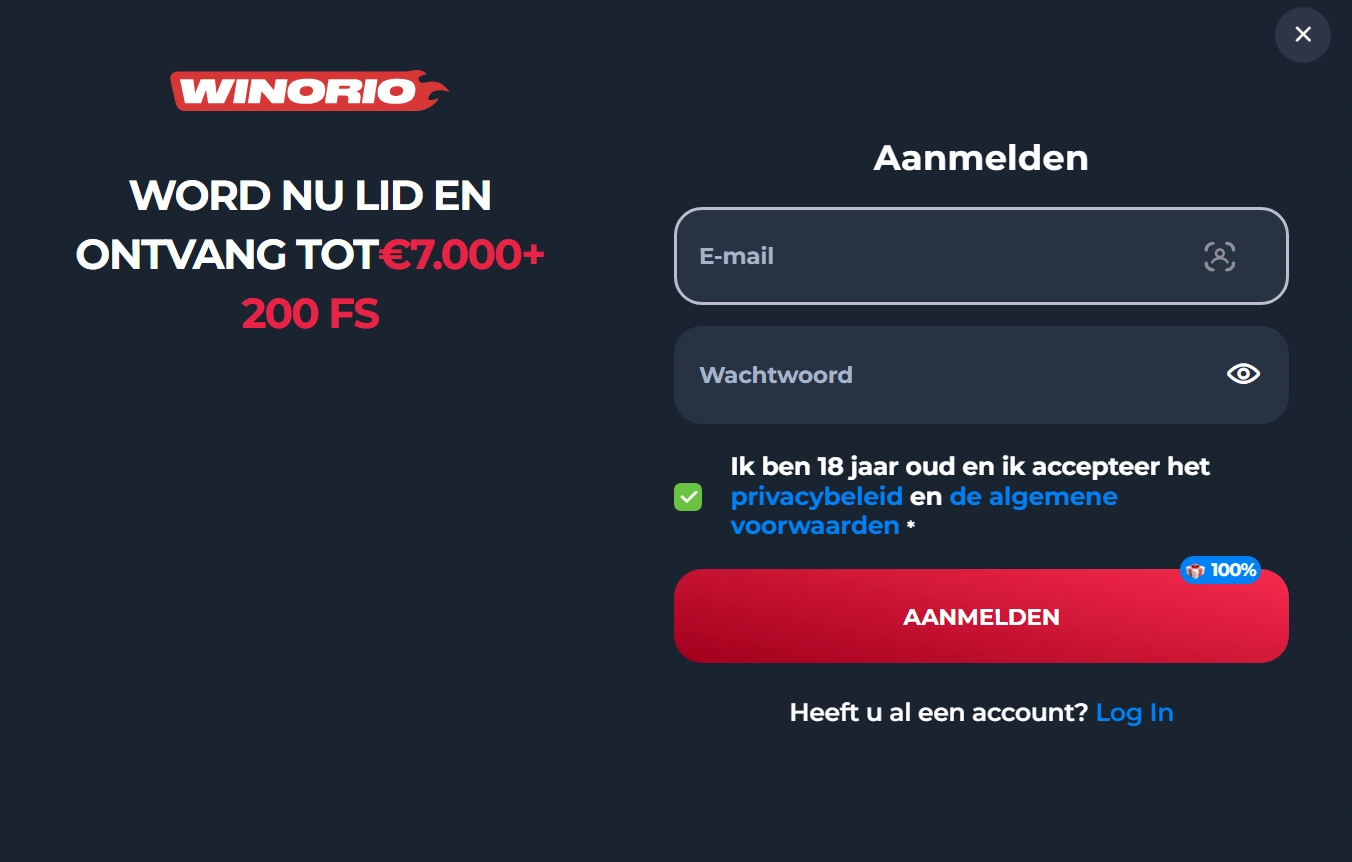 Hoe registreren bij Winorio